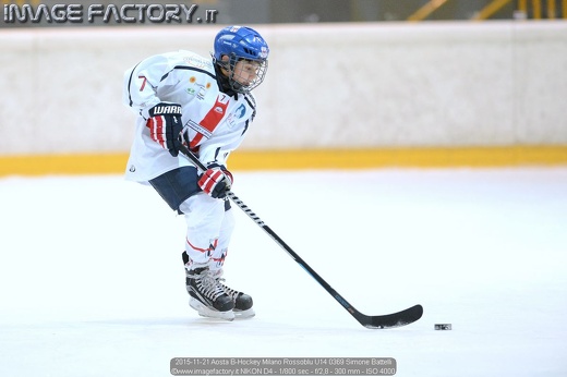 2015-11-21 Aosta B-Hockey Milano Rossoblu U14 0369 Simone Battelli